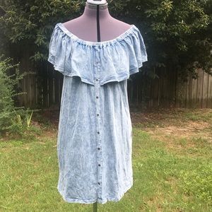 Umgee mineral wash off the shoulder dress